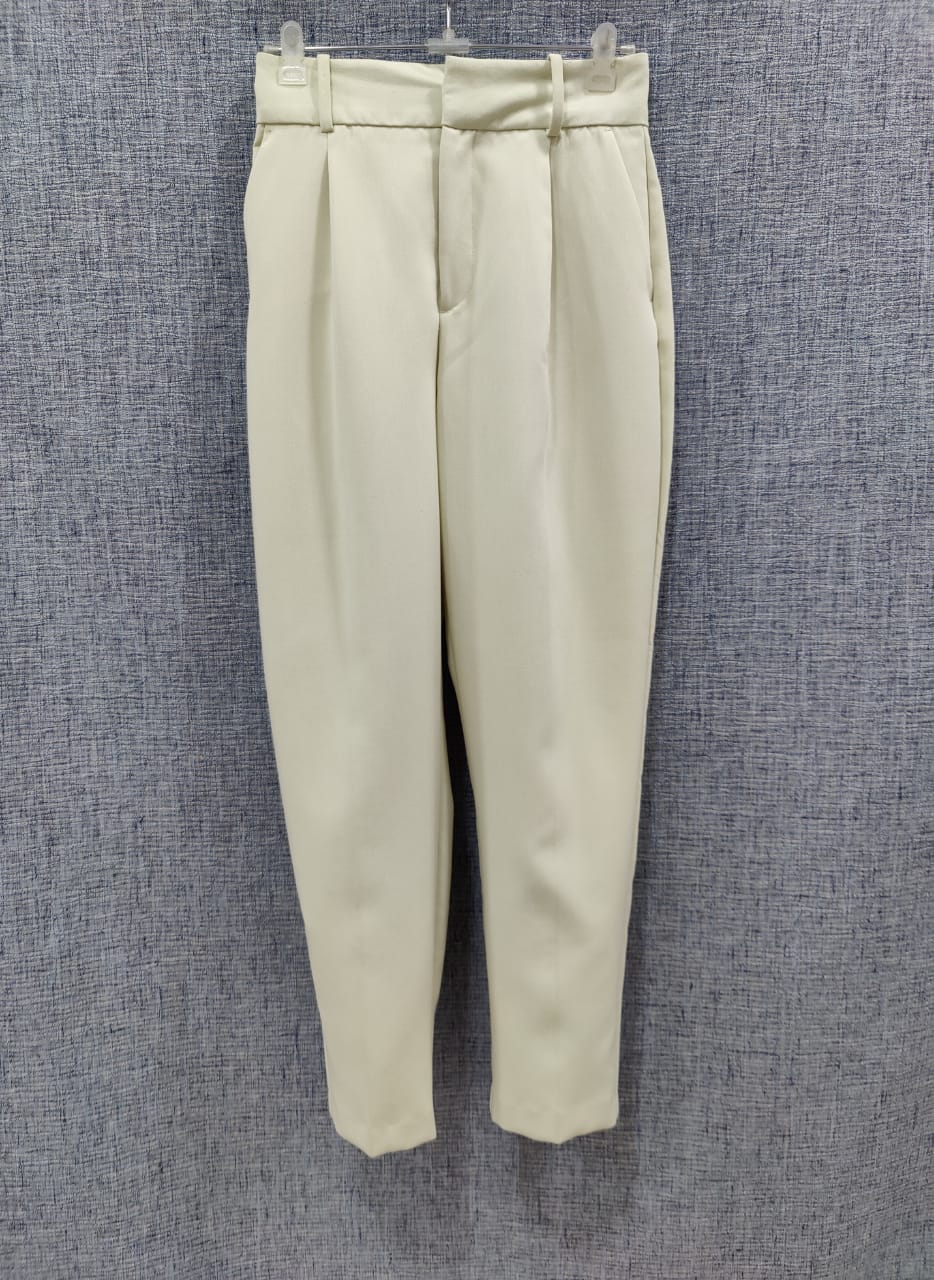 ZW COLLECTION FLOWING TROUSERS WITH SIDE ZIP - Ecru | ZARA India